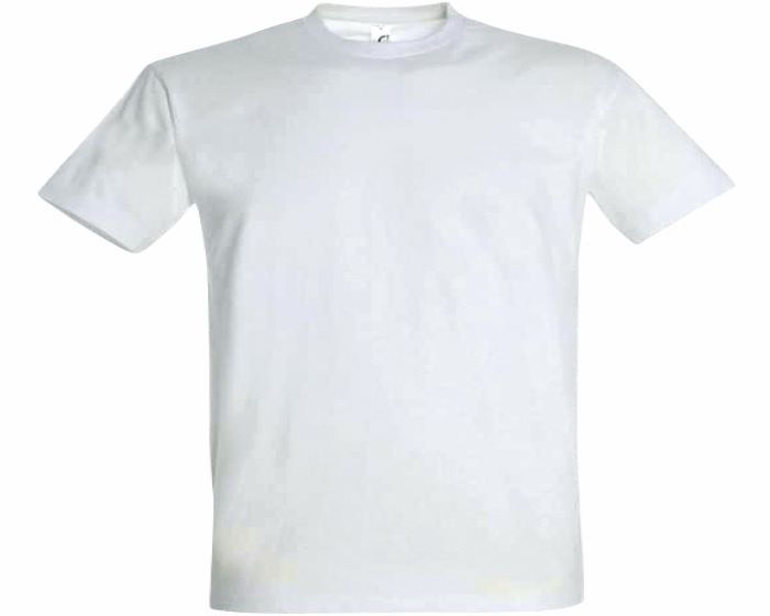 Tee-Shirt 100% polyester col rond Blanc-Taille XL