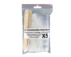 Sachet accessoires pour la résine (gants, spatules et gobelets x5)